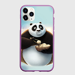 Чехол iPhone 11 Pro матовый Кунг фу панда, цвет: 3D-фиолетовый