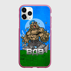 Чехол iPhone 11 Pro матовый ВДВ, цвет: 3D-малиновый