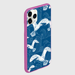 Чехол iPhone 11 Pro матовый Чайки, цвет: 3D-фиолетовый — фото 2
