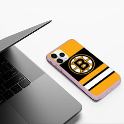 Чехол iPhone 11 Pro матовый Boston Bruins, цвет: 3D-розовый — фото 2