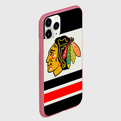 Чехол iPhone 11 Pro матовый Chicago Blackhawks, цвет: 3D-малиновый — фото 2