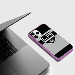 Чехол iPhone 11 Pro матовый Los Angeles Kings, цвет: 3D-фиолетовый — фото 2