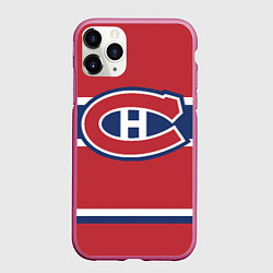 Чехол iPhone 11 Pro матовый Montreal Canadiens, цвет: 3D-малиновый