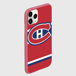 Чехол iPhone 11 Pro матовый Montreal Canadiens, цвет: 3D-малиновый — фото 2