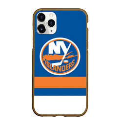Чехол iPhone 11 Pro матовый New York Islanders, цвет: 3D-коричневый