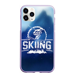 Чехол iPhone 11 Pro матовый Лыжный спорт, цвет: 3D-светло-сиреневый