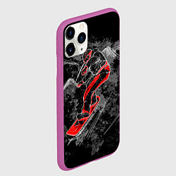 Чехол iPhone 11 Pro матовый Сноубордист, цвет: 3D-фиолетовый — фото 2
