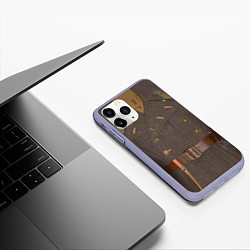 Чехол iPhone 11 Pro матовый Шинель, цвет: 3D-светло-сиреневый — фото 2