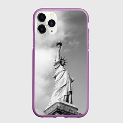 Чехол iPhone 11 Pro матовый Статуя Свободы, цвет: 3D-фиолетовый