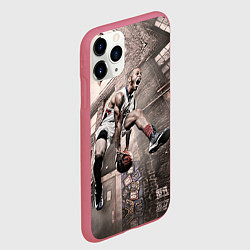 Чехол iPhone 11 Pro матовый Баскетбол город, цвет: 3D-малиновый — фото 2