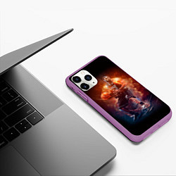 Чехол iPhone 11 Pro матовый Баскетболист, цвет: 3D-фиолетовый — фото 2