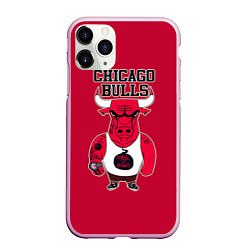 Чехол iPhone 11 Pro матовый Chicago bulls, цвет: 3D-розовый