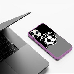 Чехол iPhone 11 Pro матовый ФК Торпедо, цвет: 3D-фиолетовый — фото 2