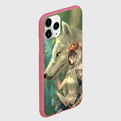 Чехол iPhone 11 Pro матовый Принцесса и волк, цвет: 3D-малиновый — фото 2