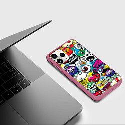 Чехол iPhone 11 Pro матовый Bombing, цвет: 3D-малиновый — фото 2