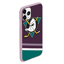 Чехол iPhone 11 Pro матовый Anaheim Ducks Selanne, цвет: 3D-розовый — фото 2