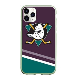 Чехол iPhone 11 Pro матовый Anaheim Ducks Selanne, цвет: 3D-салатовый