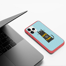 Чехол iPhone 11 Pro матовый Kitty: Love you too, цвет: 3D-красный — фото 2