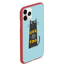 Чехол iPhone 11 Pro матовый Kitty: Love you too, цвет: 3D-красный — фото 2