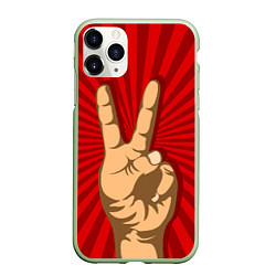 Чехол iPhone 11 Pro матовый Всё Peace DATA, цвет: 3D-салатовый
