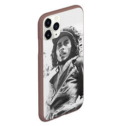 Чехол iPhone 11 Pro матовый Молодой Боб Марли, цвет: 3D-коричневый — фото 2