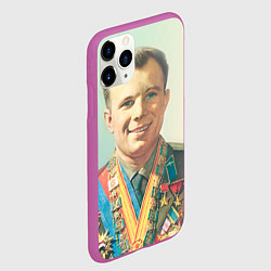 Чехол iPhone 11 Pro матовый Гагарин в орденах, цвет: 3D-фиолетовый — фото 2