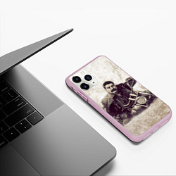 Чехол iPhone 11 Pro матовый Сталин байкер, цвет: 3D-розовый — фото 2