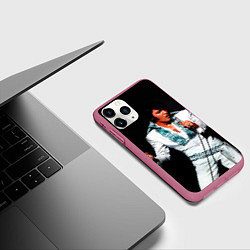 Чехол iPhone 11 Pro матовый Элвис поет, цвет: 3D-малиновый — фото 2