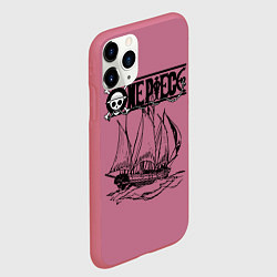 Чехол iPhone 11 Pro матовый One piece корабль, цвет: 3D-малиновый — фото 2