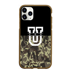 Чехол iPhone 11 Pro матовый FCK U: Camo, цвет: 3D-коричневый