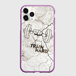 Чехол iPhone 11 Pro матовый Train hard, цвет: 3D-фиолетовый
