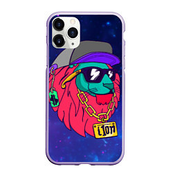 Чехол iPhone 11 Pro матовый Лев SWAG, цвет: 3D-светло-сиреневый