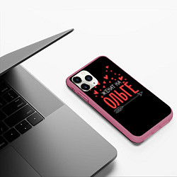 Чехол iPhone 11 Pro матовый Женат на Ольге, цвет: 3D-малиновый — фото 2
