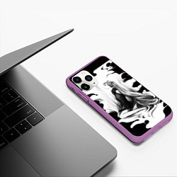 Чехол iPhone 11 Pro матовый Hatsune Miku, цвет: 3D-фиолетовый — фото 2