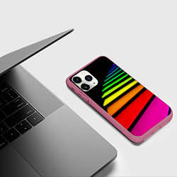 Чехол iPhone 11 Pro матовый Радужная лестница, цвет: 3D-малиновый — фото 2