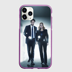 Чехол iPhone 11 Pro матовый Малдер и Скалли, цвет: 3D-фиолетовый