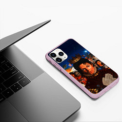 Чехол iPhone 11 Pro матовый Michael Jackson: Pop King, цвет: 3D-розовый — фото 2