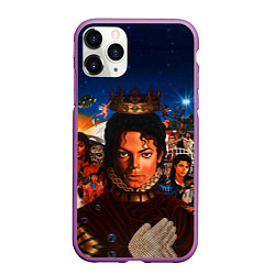 Чехол iPhone 11 Pro матовый Michael Jackson: Pop King, цвет: 3D-фиолетовый