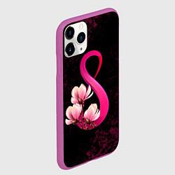 Чехол iPhone 11 Pro матовый 8 марта, цвет: 3D-фиолетовый — фото 2