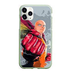 Чехол iPhone 11 Pro матовый One Punch Man Fist, цвет: 3D-салатовый