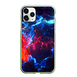 Чехол iPhone 11 Pro матовый Космос, цвет: 3D-салатовый