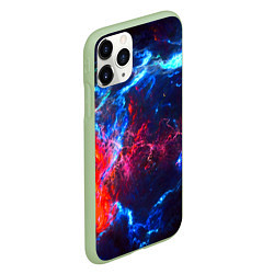 Чехол iPhone 11 Pro матовый Космос, цвет: 3D-салатовый — фото 2