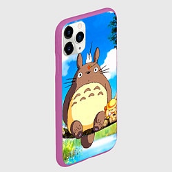 Чехол iPhone 11 Pro матовый Тоторо и компания, цвет: 3D-фиолетовый — фото 2