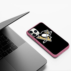 Чехол iPhone 11 Pro матовый Pittsburgh Penguins: Crosby, цвет: 3D-малиновый — фото 2