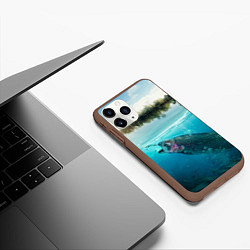 Чехол iPhone 11 Pro матовый Рыбалка на спиннинг, цвет: 3D-коричневый — фото 2
