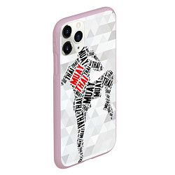 Чехол iPhone 11 Pro матовый Muay thai Words, цвет: 3D-розовый — фото 2