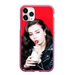 Чехол iPhone 11 Pro матовый Charli XCX, цвет: 3D-малиновый