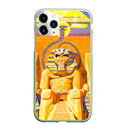 Чехол iPhone 11 Pro матовый Iron Maiden: Pharaon, цвет: 3D-салатовый