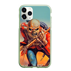 Чехол iPhone 11 Pro матовый Iron Maiden: Crash arrow, цвет: 3D-салатовый