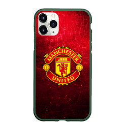 Чехол iPhone 11 Pro матовый Манчестер Юнайтед, цвет: 3D-темно-зеленый